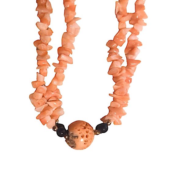 DISCO LEMONADE Vintage Natural Angel Skin Coral Beaded Necklace, Angelskin,Angel - Picture 14 of 16